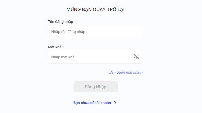 Điền đầy đủ thông tin đăng nhập Qibet