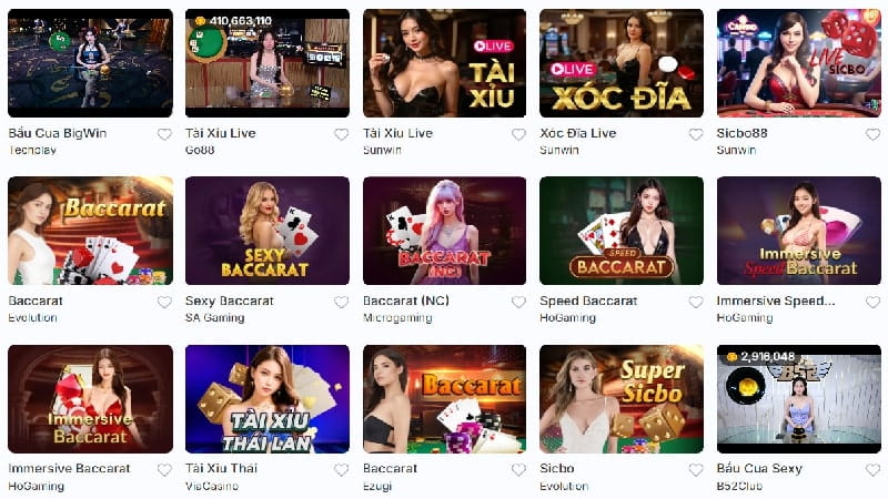 Sảnh Live Casino tại nhà cái Qibet
