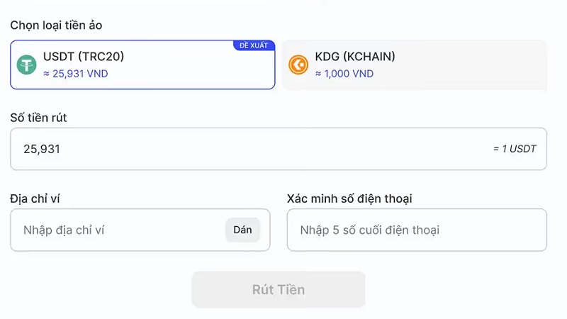 Hướng dẫn rút tiền Qibet qua tiền ảo